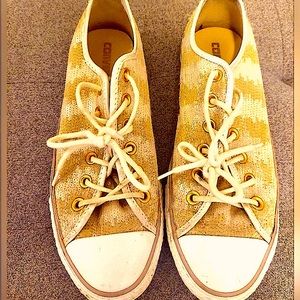 CONVERSE Ladies Size 9 Sequined Beige Sneakers